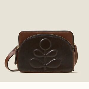 Orla Kiely Portia East Crossbody - Embossed Stem Walnut